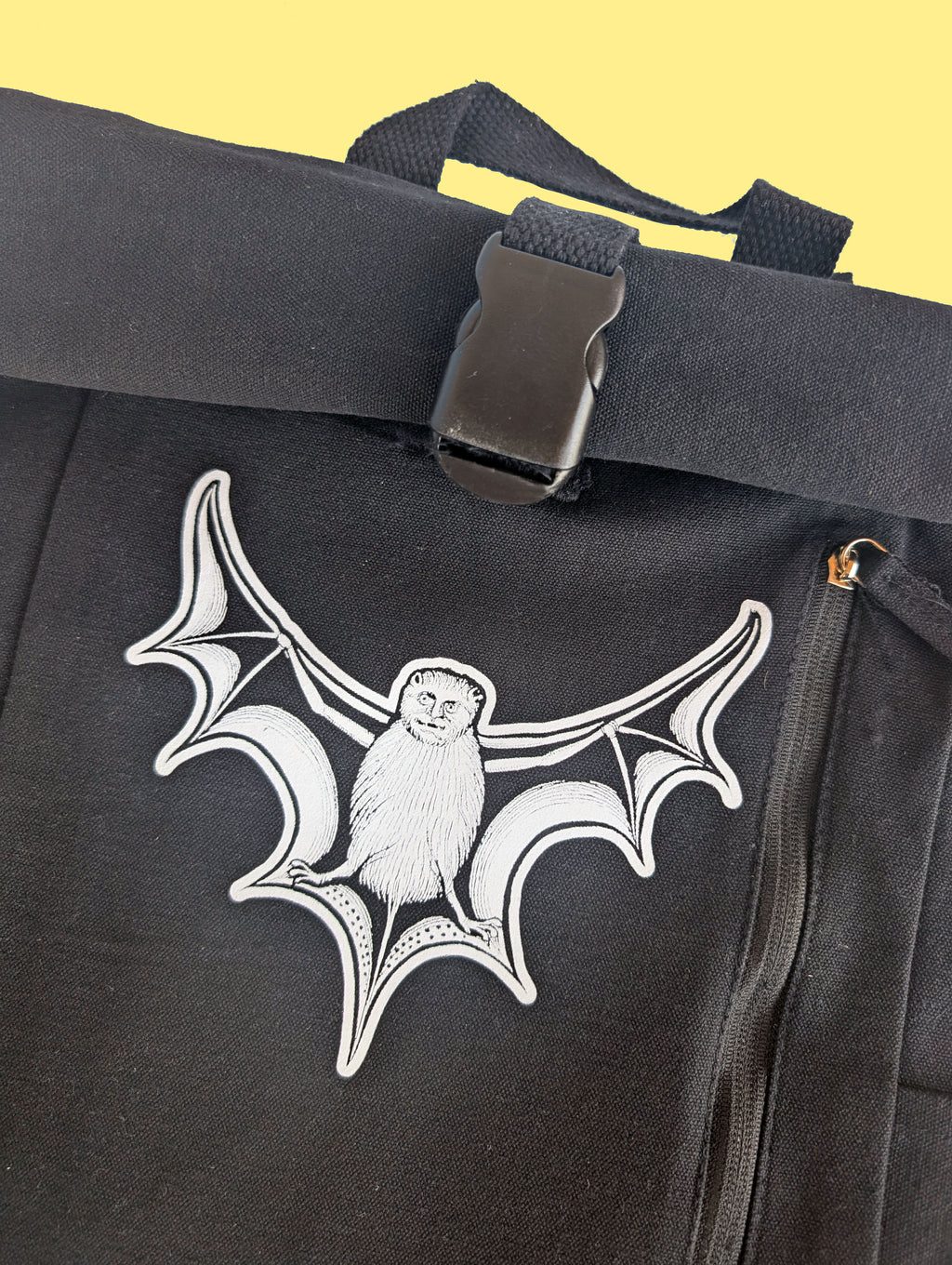Zaino Pipistrello bestiario medievale - Nero