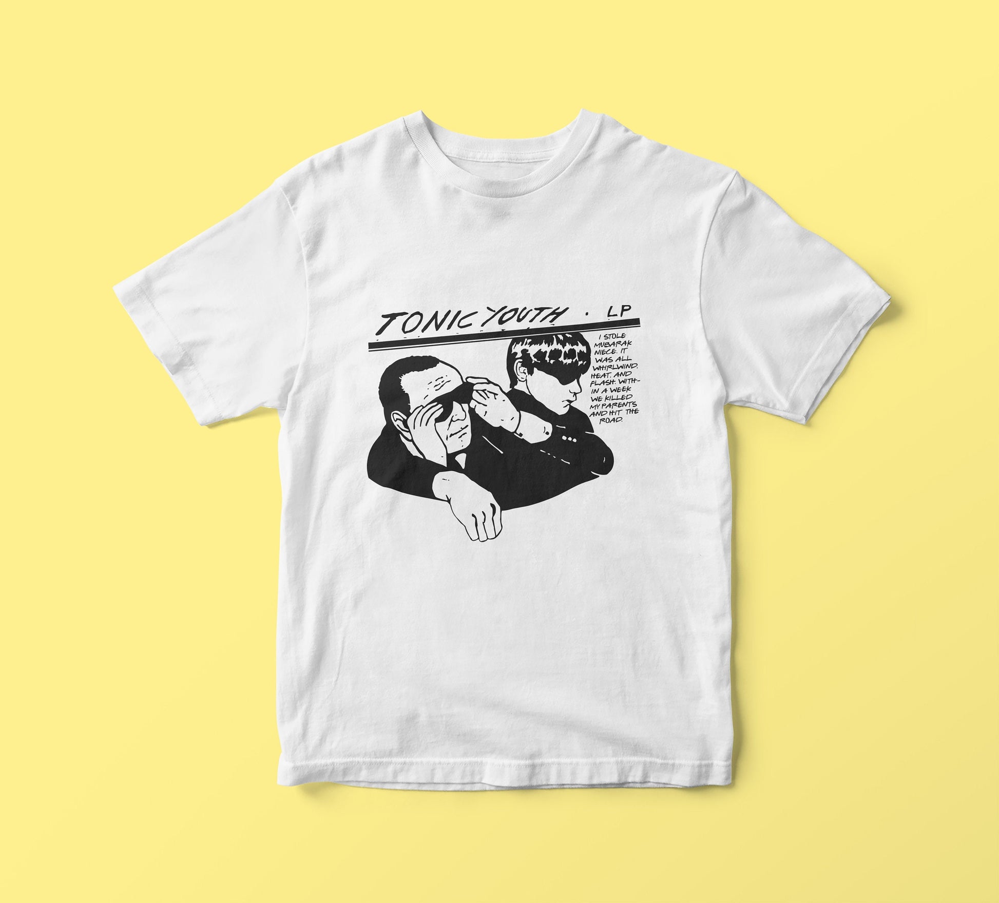 Tonic Youth lp Goo fake tshirt sonic silvio belluscone