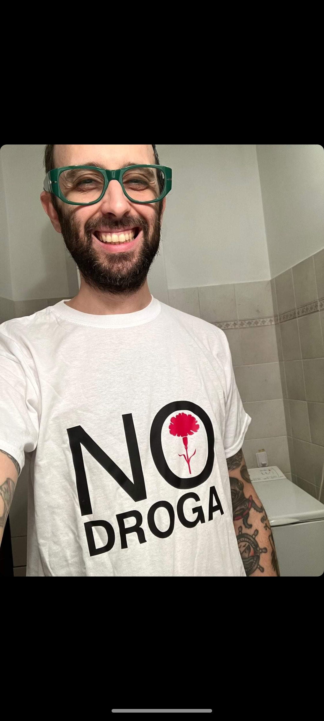 NO DROGA reprint of a Craxi PSI owned t-shirt