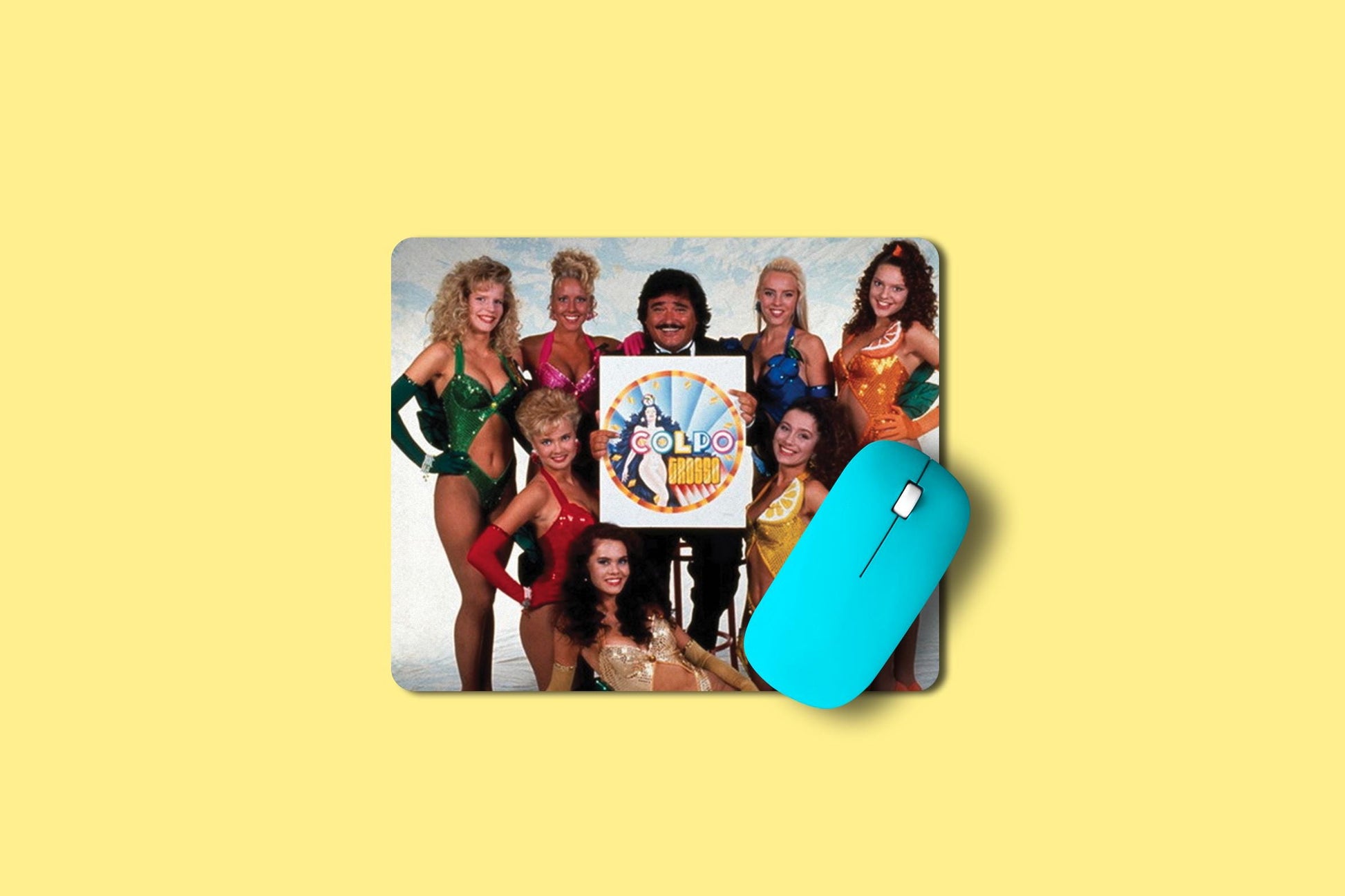 Tappetino per mouse - Germano Mosconi, poesia Pacciani, Silvio Burlesconi, Colpo Grosso, signora microfono Un giorno in pretura, La Bamba, Papa Ratzinger, Luca Giurato Buongiollo