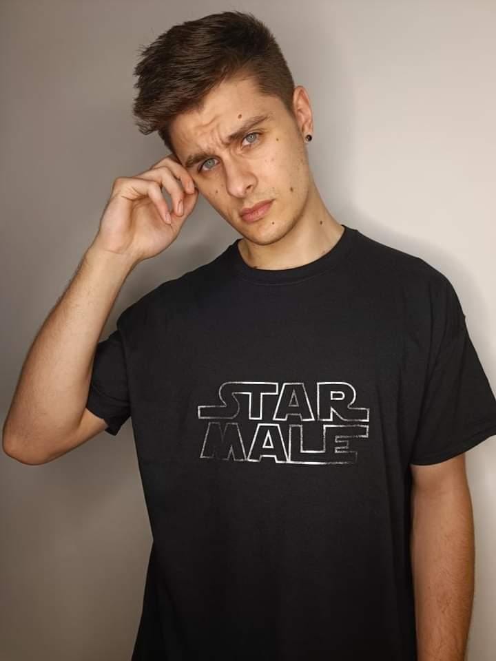 STAR MALE glitter t-shirt for internal WARS