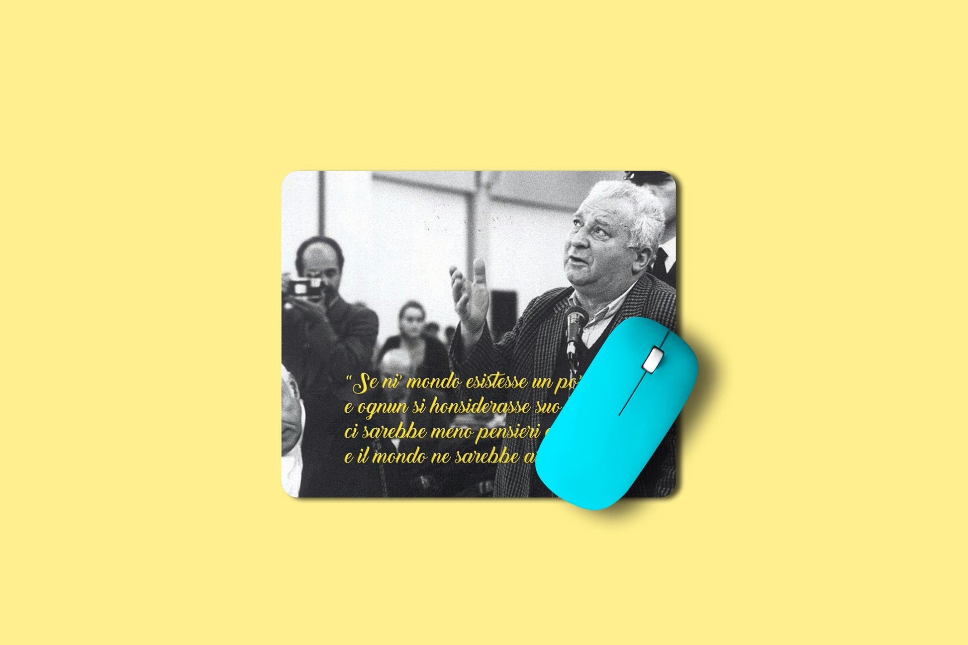 Tappetino per mouse - Germano Mosconi, poesia Pacciani, Silvio Burlesconi, Colpo Grosso, signora microfono Un giorno in pretura, La Bamba, Papa Ratzinger, Luca Giurato Buongiollo