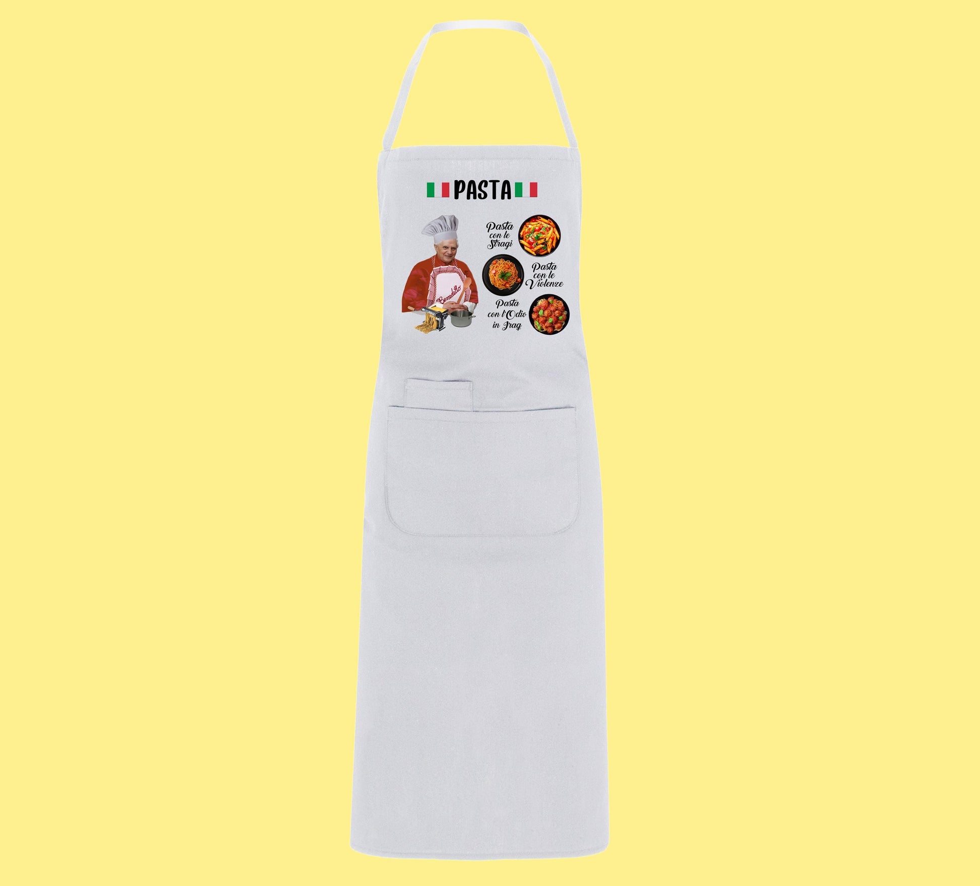 Pasta con le straci GREMBIULE RATZINGER fatto a mano da BENEDETTO